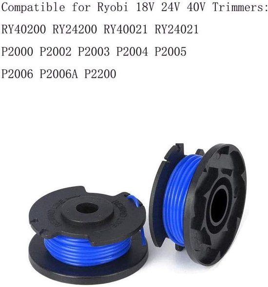 12 Stuks Vervangende Spoel Draad voor Draadmaaiers, 0.07 Inch, Geschikt voor Ryobi One+ 18V, 24V en 40V, Auto Feed, Tuingereedschap, Grasmaaier Accessoires — afbeelding 2