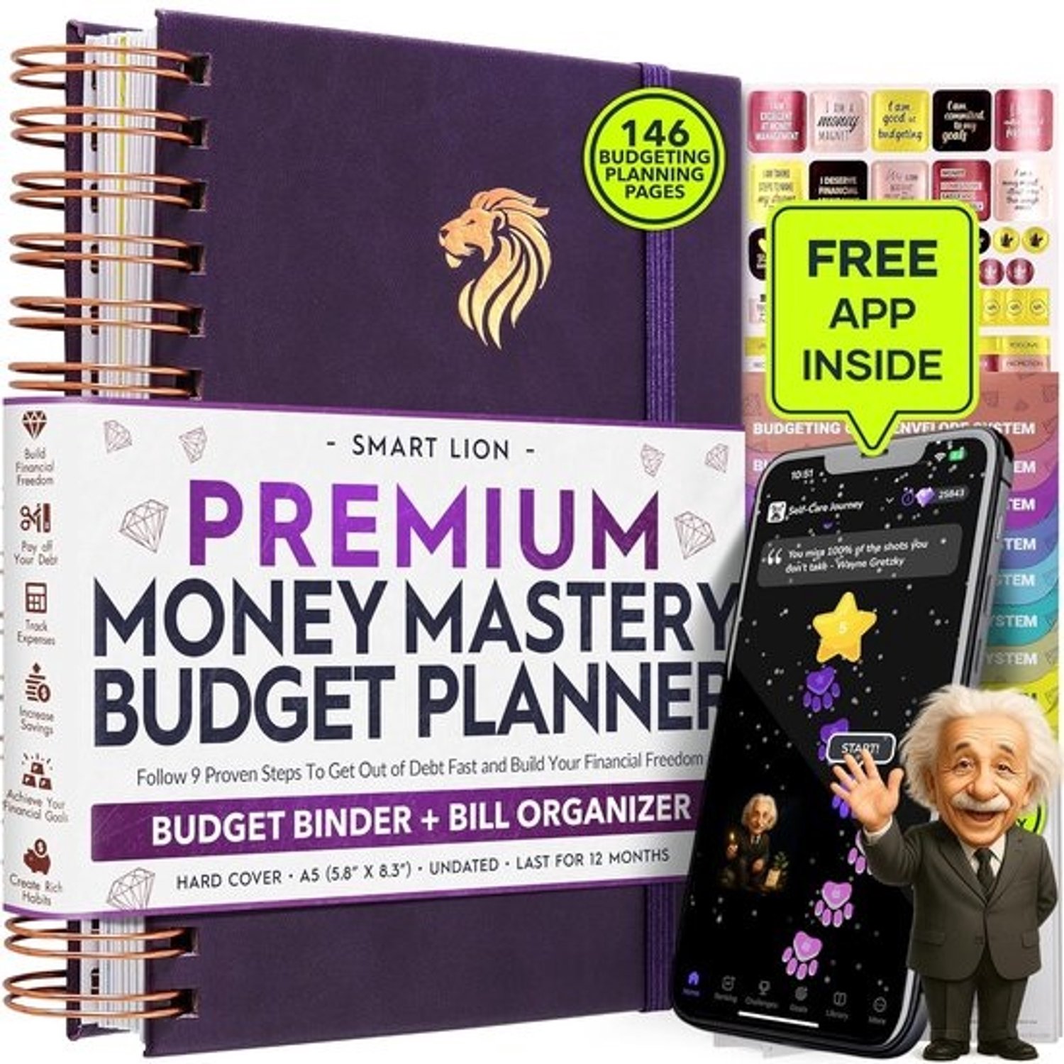 Financiële planner - Budgetboek voor geldbeheer - Maandbudget opstellen - Ongedateerd A5-formaat - A5 - Niet gespecificeerd