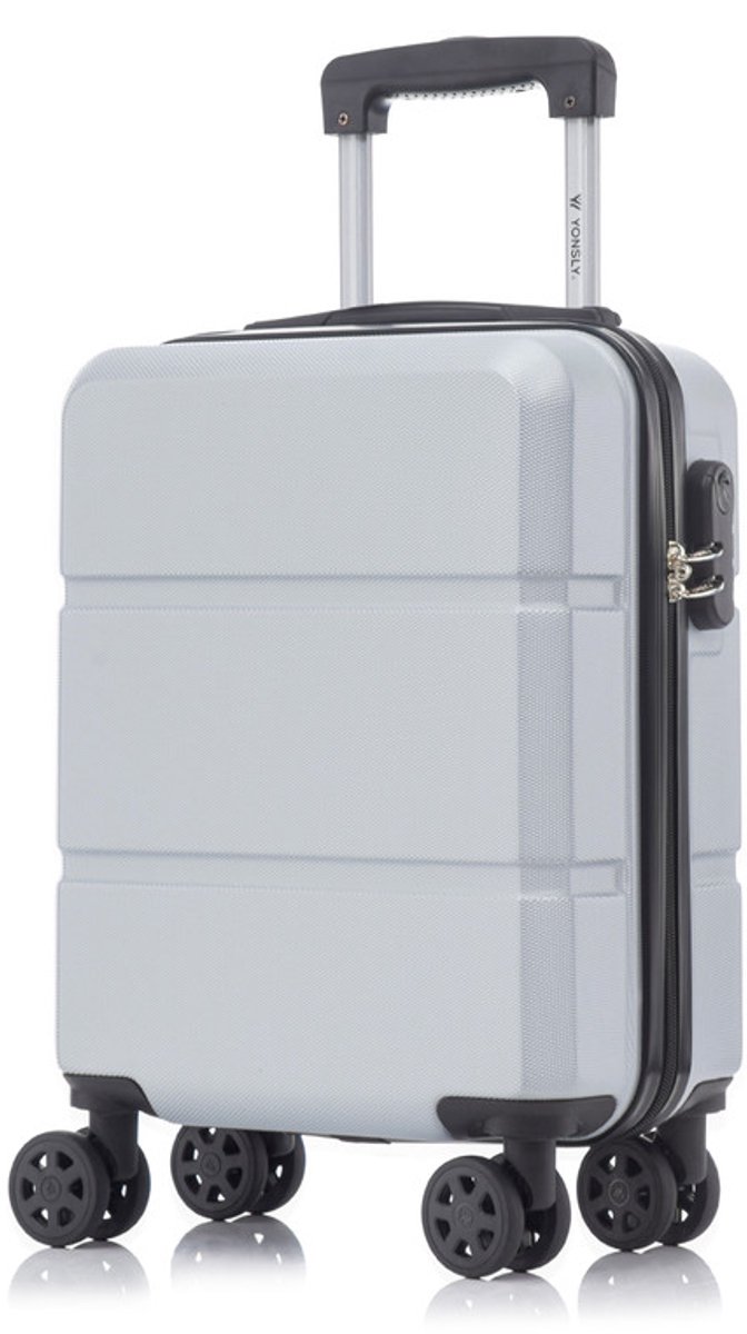 YONSLY Handbagage Koffer - 46x31x20 cm - Reiskoffer 25L - Zilver