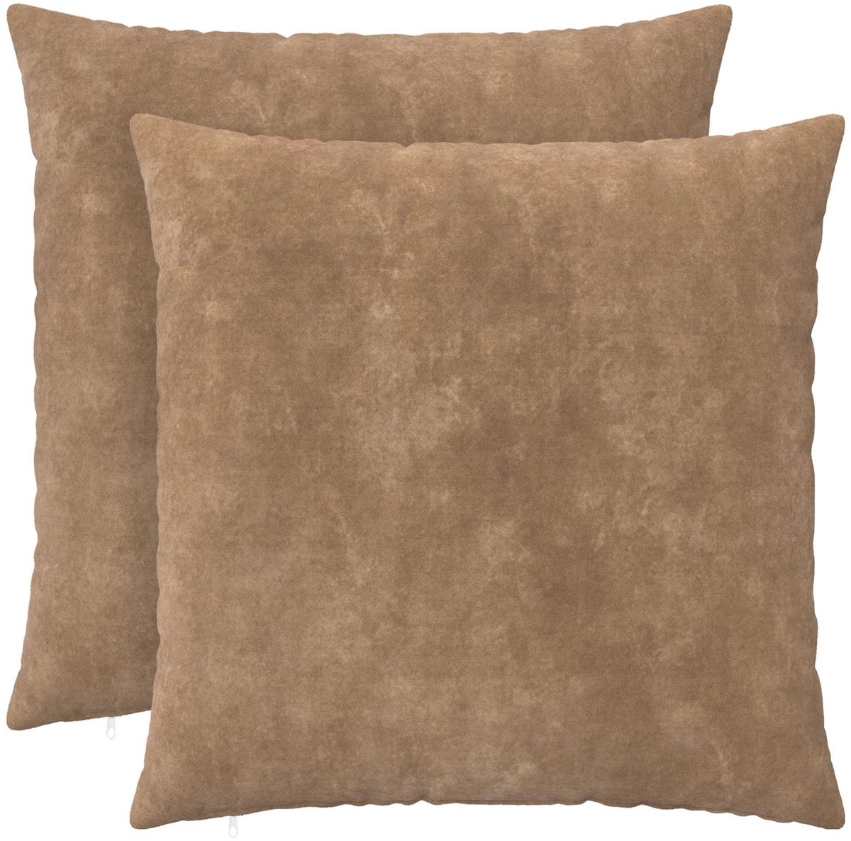 vidaXL Dekenkussen - 2 - st - HEERLEN - Taupe - 55 - x - 55 - cm - Microfiber - Fleece