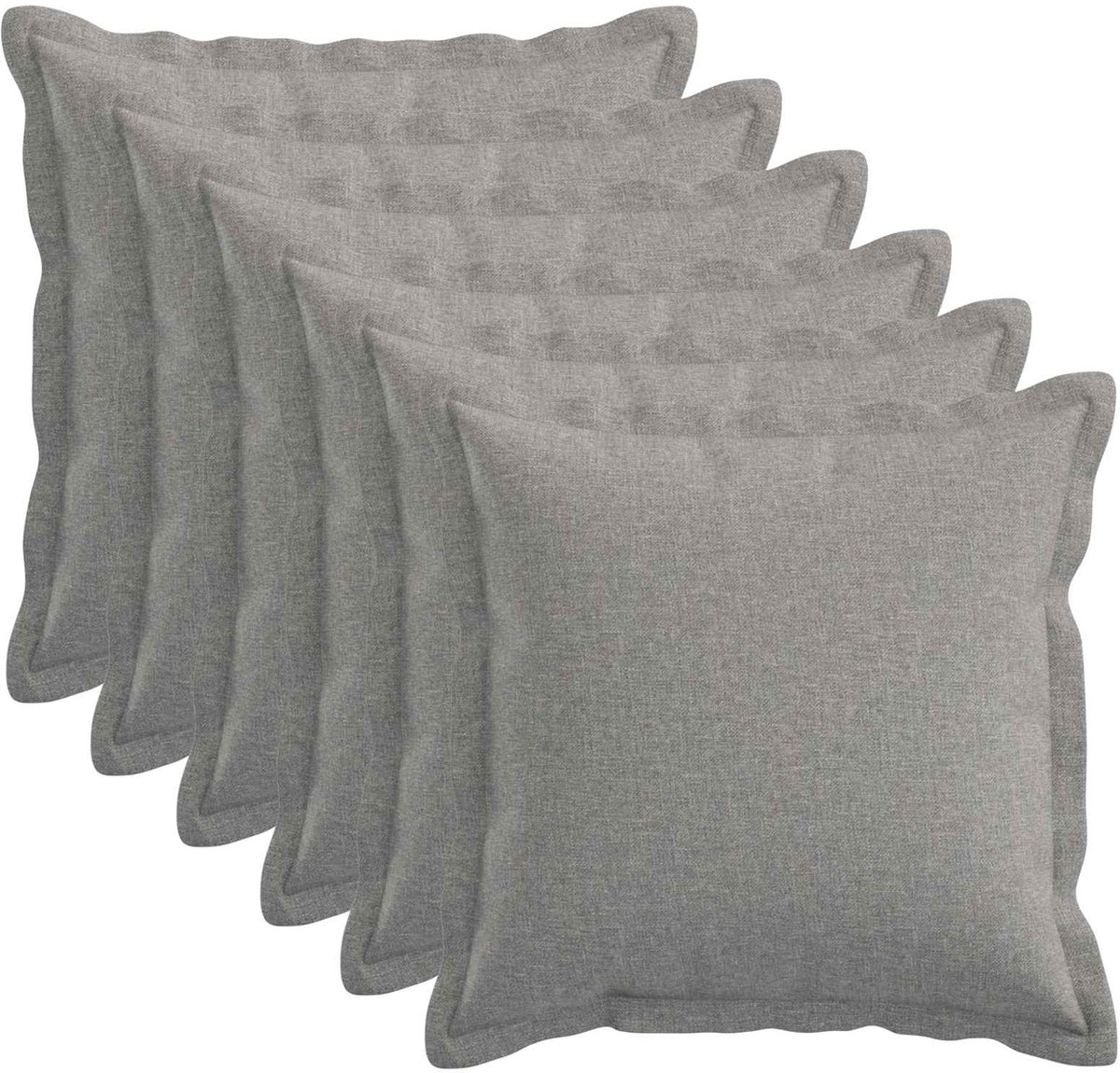 vidaXL Dekenkussen - 6 - st - HOUTEN - Wolkgrijs - 30 - x - 30 - cm - Faux - Linnen Wolkengrijs