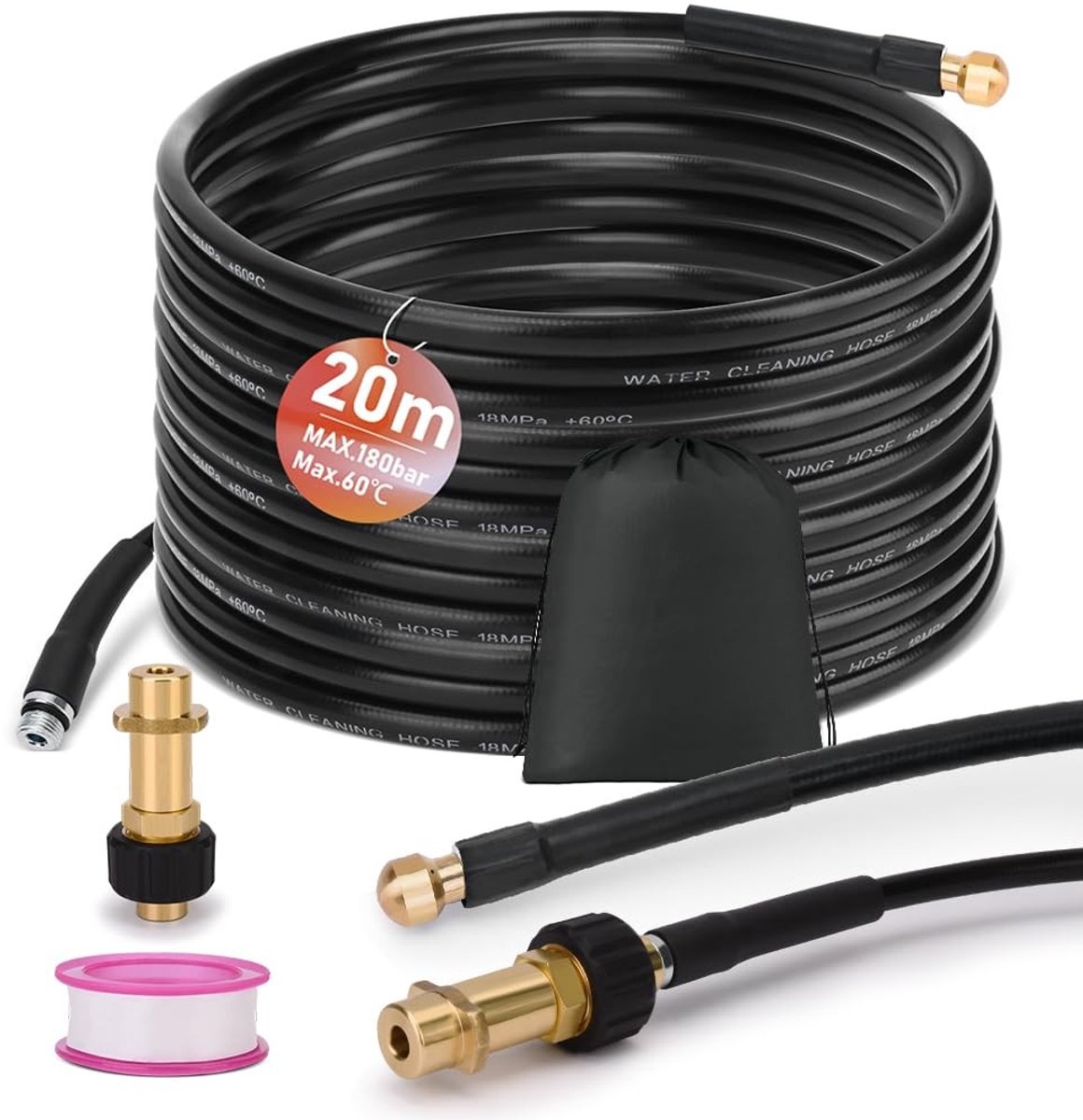 Hoge Druk Afvoerslang 20m met M22 Adapter