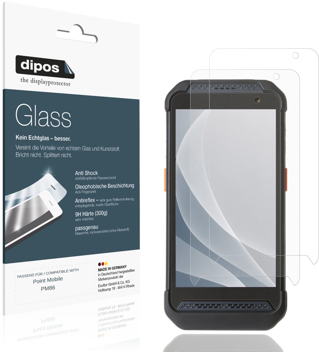 dipos – 2x Matte Pantserfolie geschikt voor Point Mobile PM86 | 9H Screenprotector