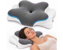 Maqi Living® Hoofdkussen Memory Foam voor Nekklachten – Orthopedisch & Ergonomisch kussen - Geschikt voor rug-, zij- en buikslapers - Traagschuim - Wit