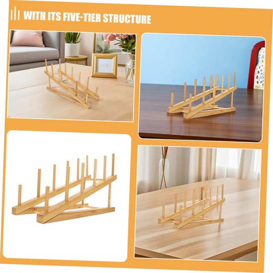 2 Stuks Plateaus Standaard Laags Displayrek Desktop Organizer voor Boeken Kunstwerken Foto Tijdschriften Serveerschalen Stevig Multifunctioneel Rek — afbeelding 4