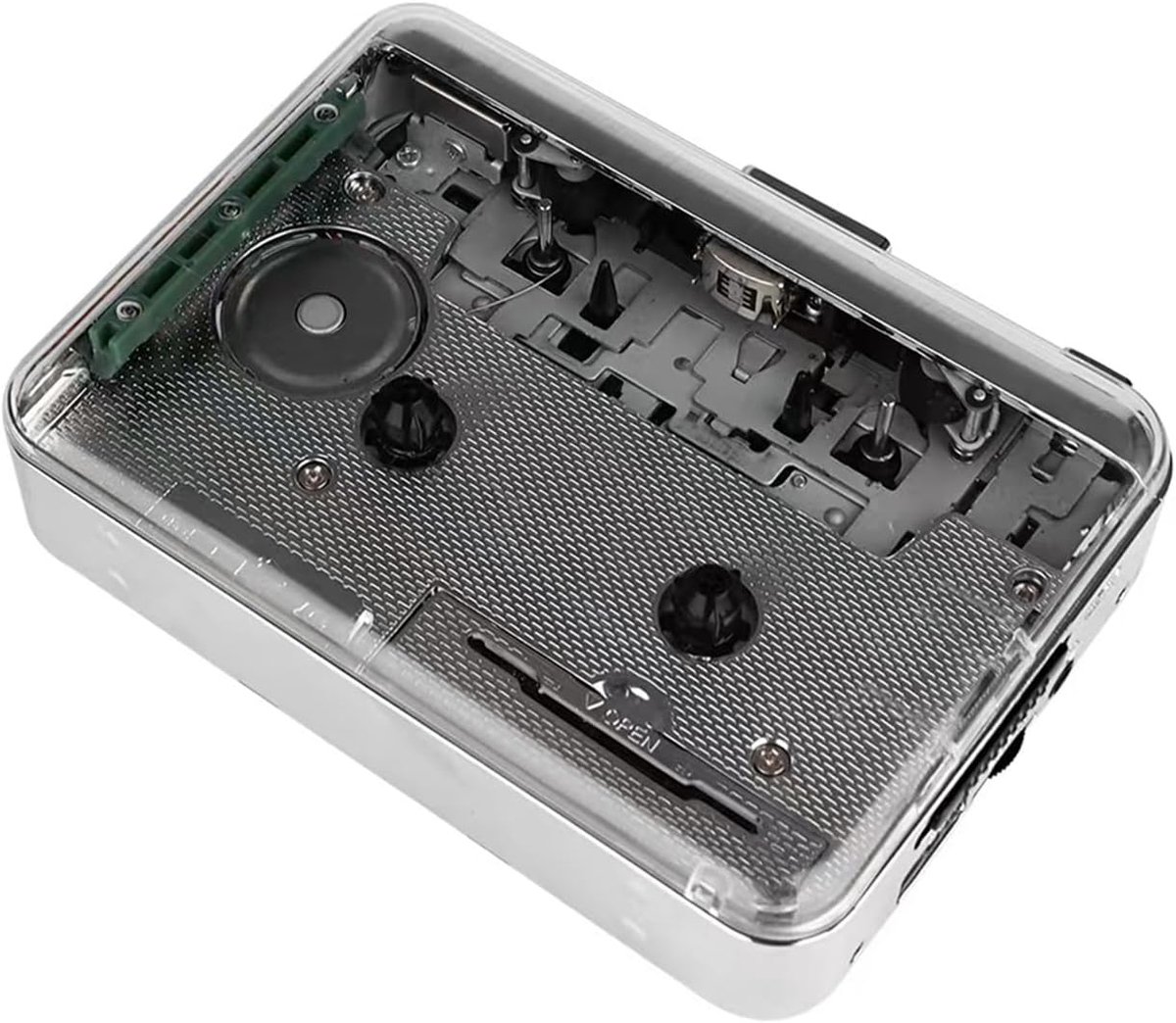 Dual Channel Draagbare Transparante MP3-converter USB2.0 Cassettespeler, Heldere Geluidskwaliteit, Eenvoudige Overdracht, Lichtgewicht Ontwerp, Krachtige Geluidsweergave,