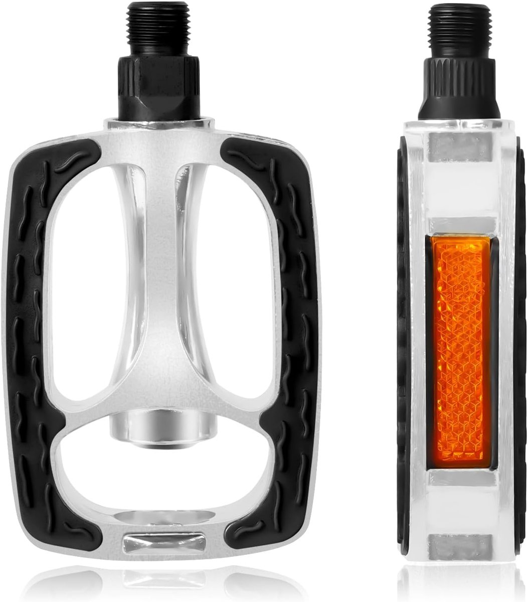 Pedalen, fietspedalen voor trekking met reflectoren, set aluminiumlegering fietspedalen met industriële kogellagers, antislip fietspedalen voor stadsfiets, BMX, racefiets