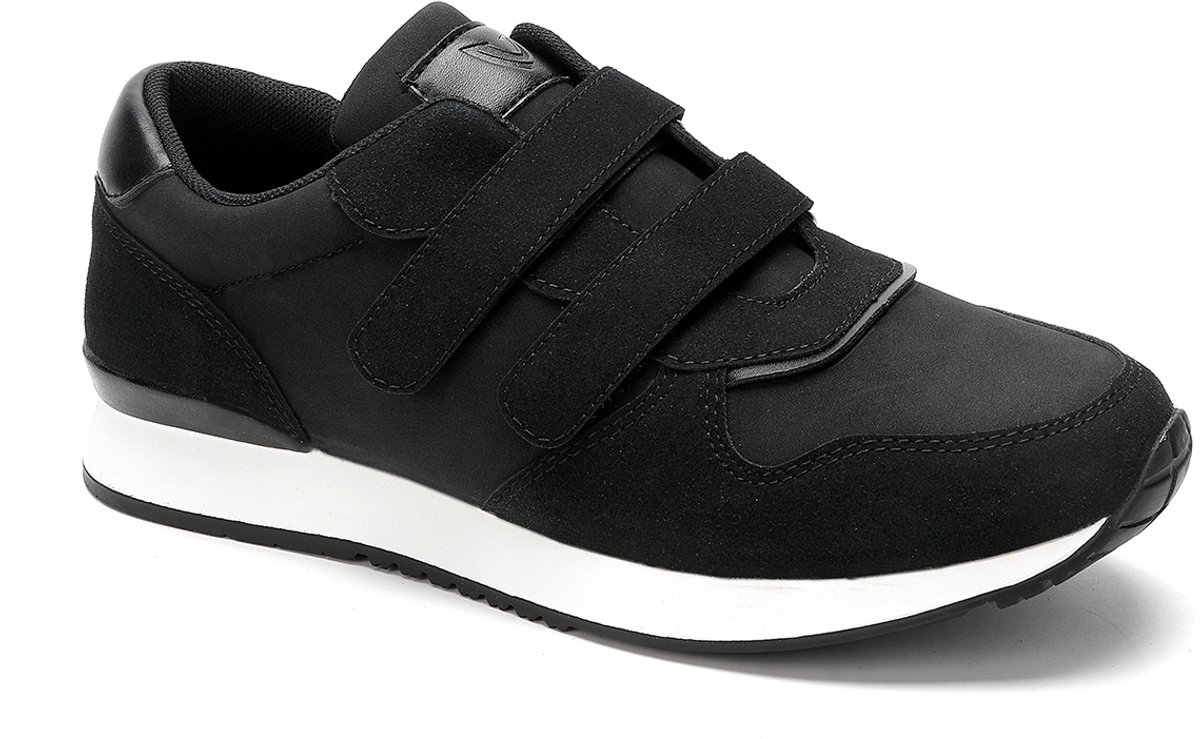 Vinto® Heren Schoenen - Klittenband Sluiting - Sneakers - Rubberen Zool - Zwart - Maat 44