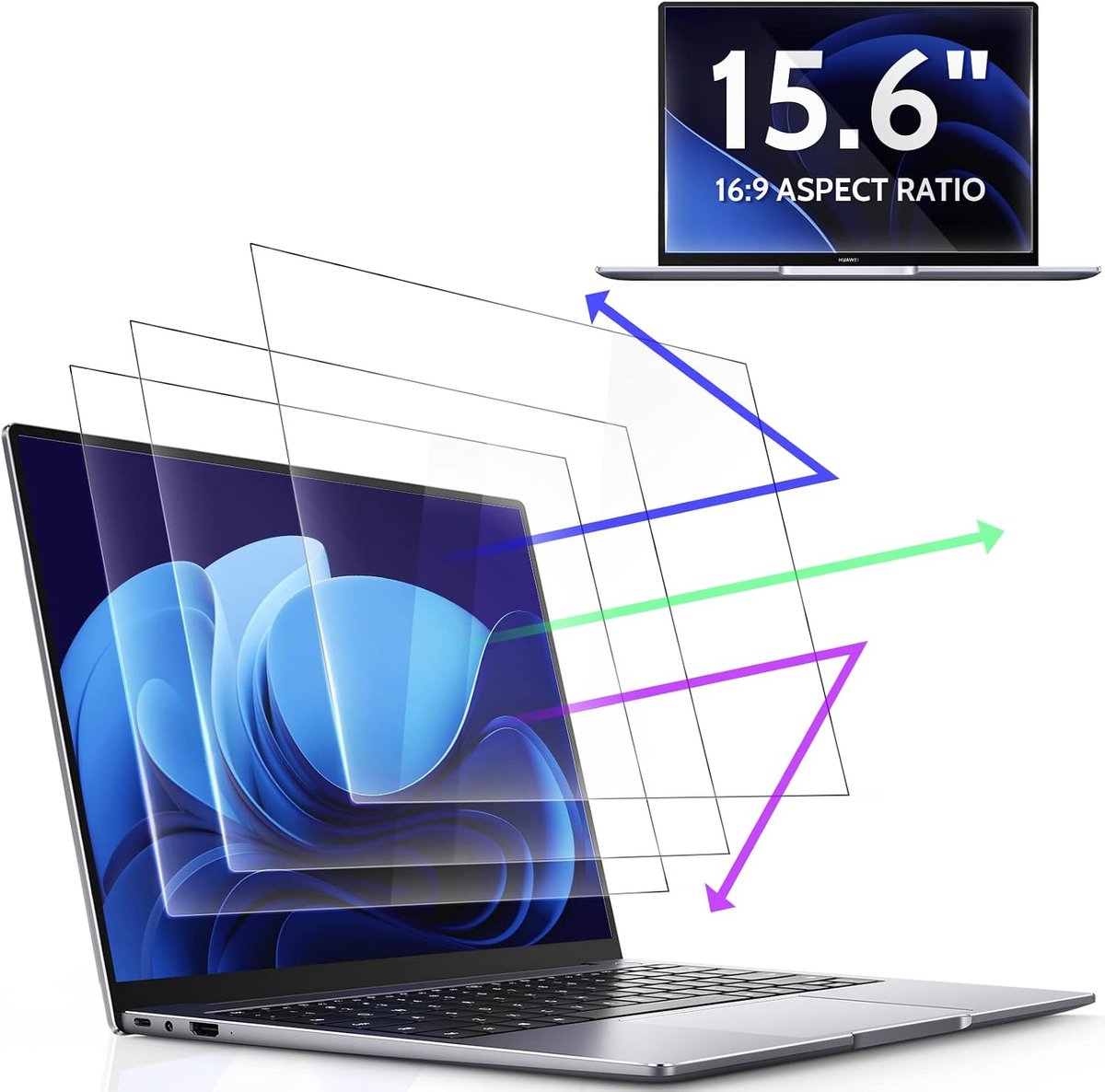 3 Stks 15.6 Inch Anti Blauw Licht Screen Protector Compatibel Met Lenovo Hp Dell Acer Asus Samsung etc Laptop-16:9 Aspect, 15 inch Computer Monitor Glare Filter Uv Blocker Shield Cover Oogbescherming