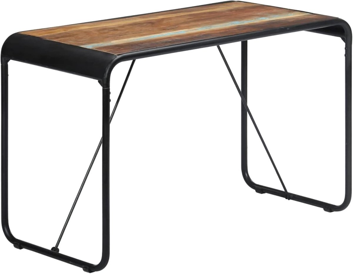Eettafel, keukenmeubel, bijzetmeubel, keukentafel, woonkamer, van gerecycled massief hout, 118 x 60 x 76 cm