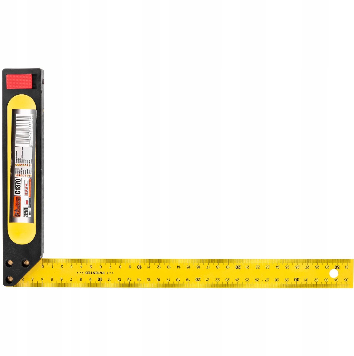 Merkloos Gele Hoekmeter 1000 mm met Uitschuifbare Steun
