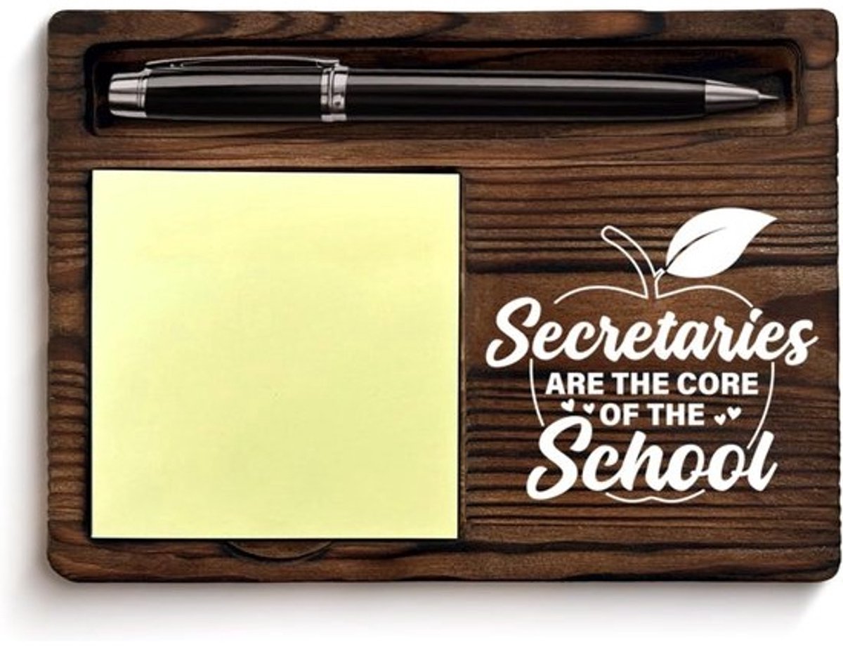 Houten notitieblokhouder - voor school en kantoor - Cadeau - voor secretaris of administratief medewerker