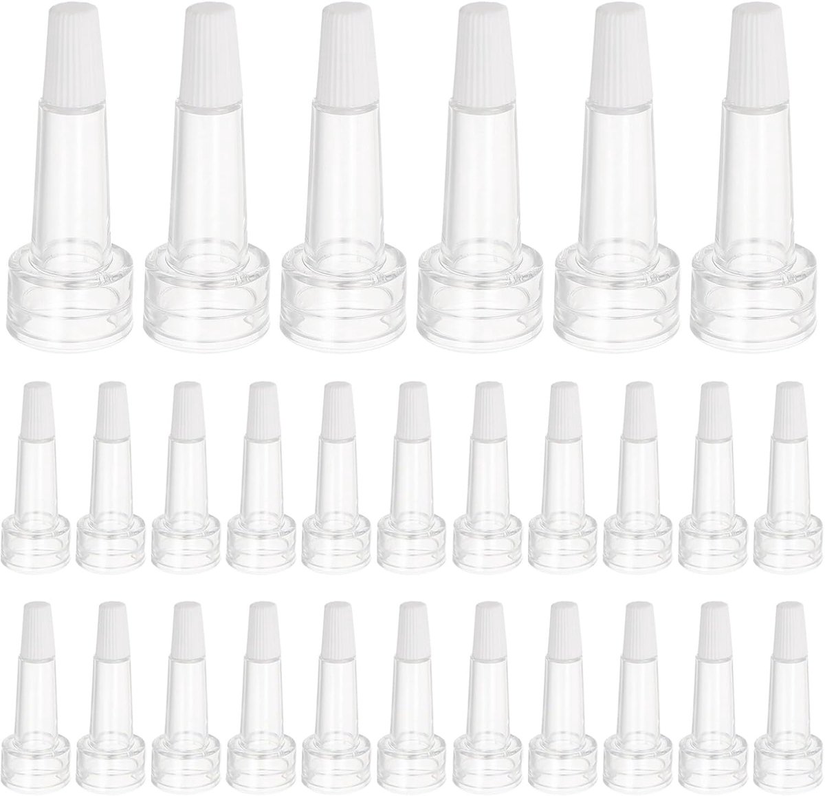 100 Stuks Flesjes Vloeistoffles Druppelflesje Flesdoppen Vloeistofflesdoppen Monsterflesdeksels Doorzichtige Druppelaar Dispenser Deksel Zachte Buis Druppelaar