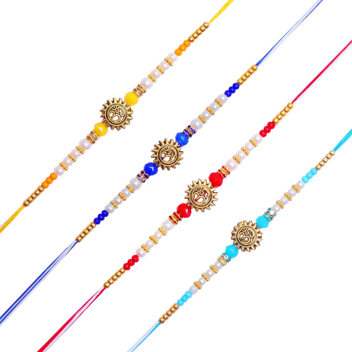 For Brother Sister Set of 4 Rakhi Thread Bracelet Dora Set Gift Card