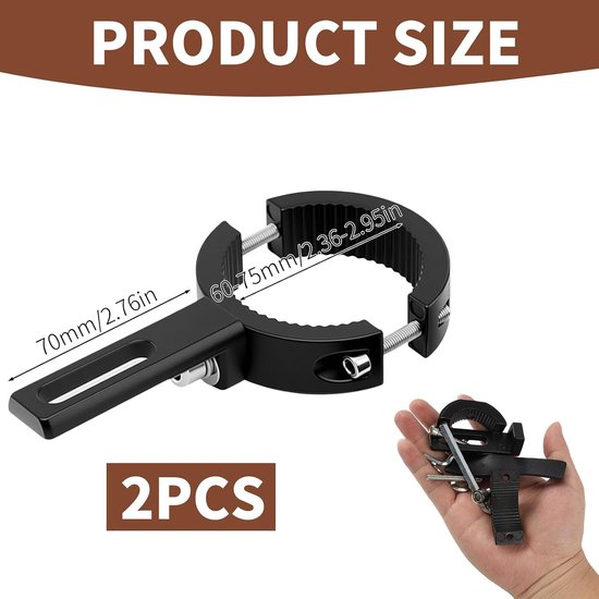 2 stuks 38 mm - 60 mm verstelbare houders voor motorkoplampen, verstelbare motorkoplamphouders, universele houder voor koplampen, compatibel met verschillende lichttypes (38 mm-60 mm) — afbeelding 2