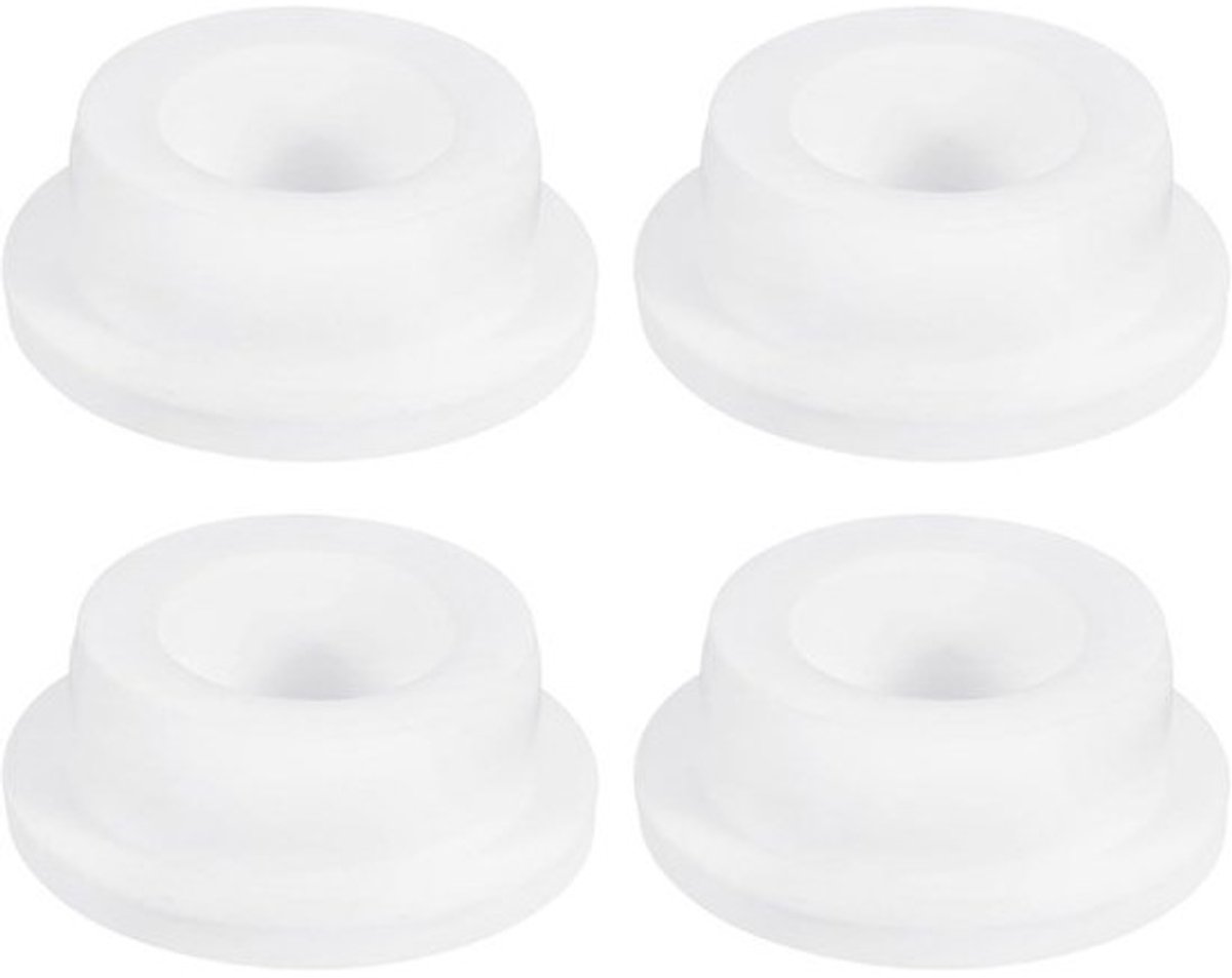 Set van 4 witte rubberen stoppers - Voor gaten van 27-28 mm