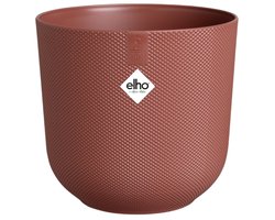 Elho Jazz Rond 35 Bloempot voor Binnen - Woondecoratie van 100% Gerecycled Plastic - Ø 34.5 x H 32.2 cm - Toscaans rood