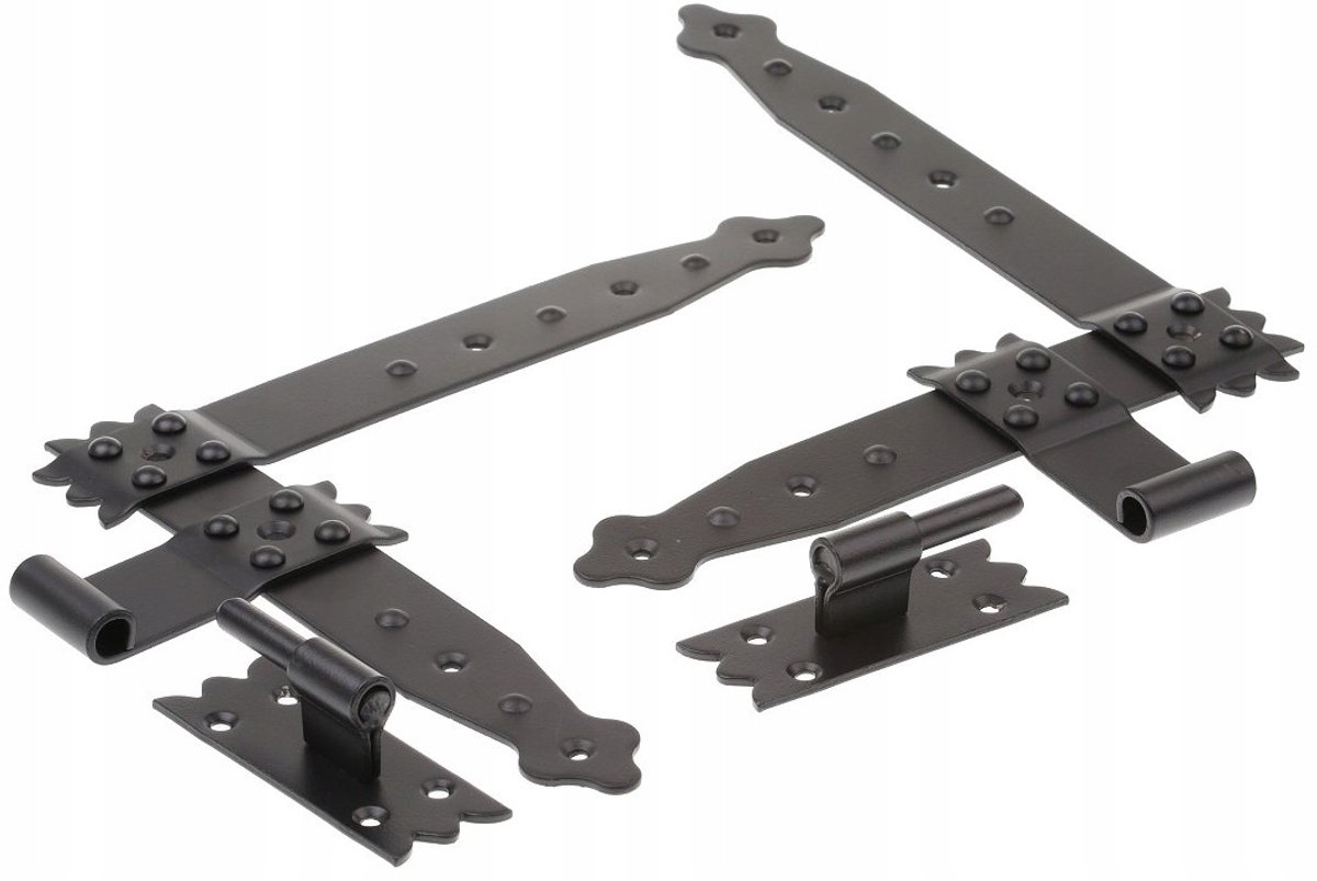 Smeedijzeren Hoekscharnier NKK 30cm Zwart (4 stuks)