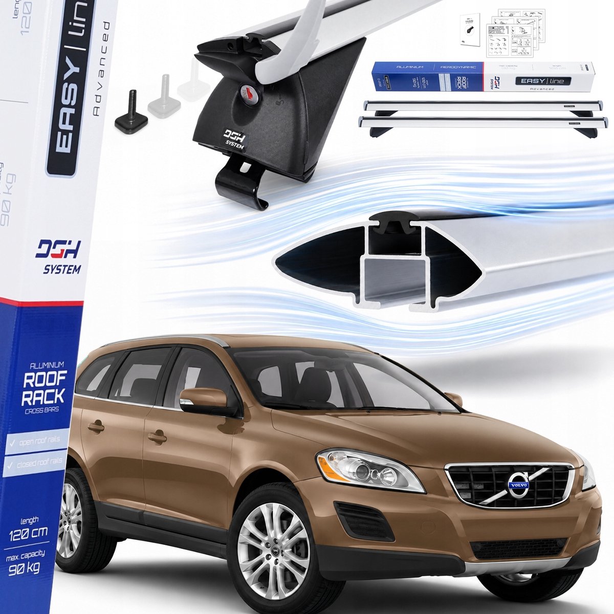 Merkloos Dakdrager Aluminium voor Volvo XC60 I SUV (2008-2017) - 90kg