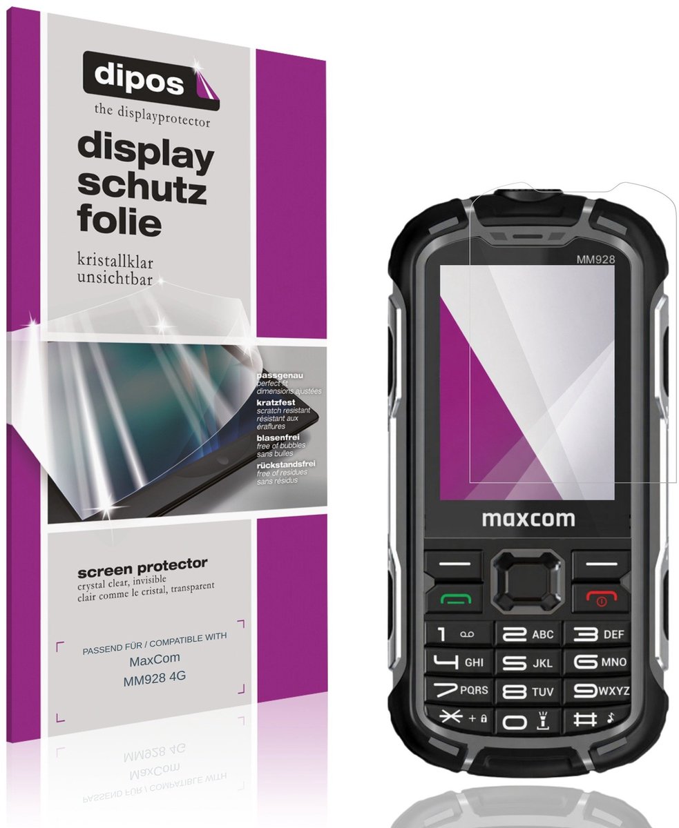 dipos – 4x Beschermfolie geschikt voor MaxCom MM928 4G | Krasbestendige & heldere Screenprotector Ultra-Thin