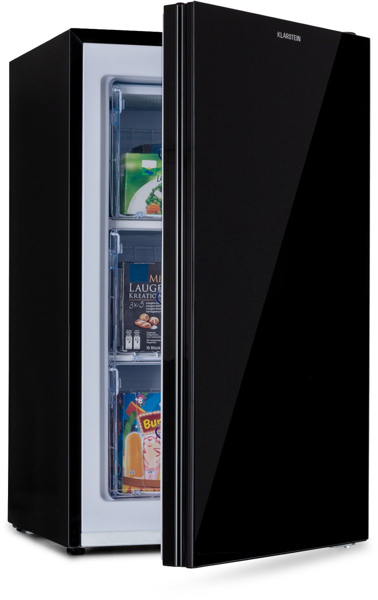 Klarstein IJsblokjesmachine Pluto diepvriezer 1 , Thermostaat met 5 standen, 0 tot 18 °C, met glasfront, in verstelbare , Betrieb, 60 Liter Gesamtvolumen, zwart - 120 cm - voor Bar voor Thuis - LED Compact - Ice Maker - Ice Cube Maker