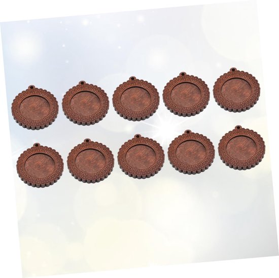 10 Stuks Bezel Lade Rond Bezel Hanger Blanks Hangende Basis Hangende Lade Blanks Ambachtelijke Trays Hanger Charmes Spaties Sieraden Uithollen Bamboe — afbeelding 2