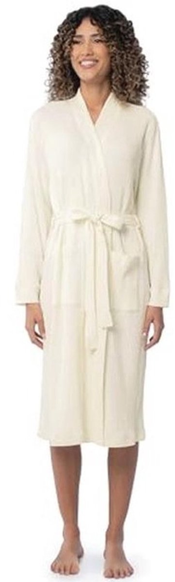 Lichte wafelweefsel-kimono-badjas voor dames