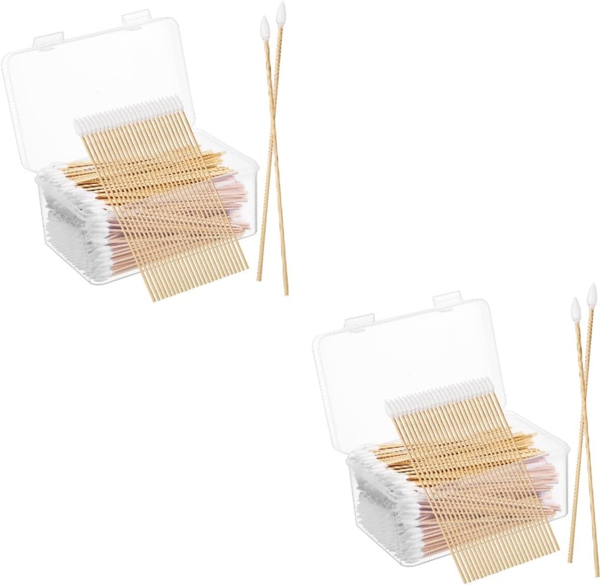 1000 Stuks Wattenstaafje Oorreinigingswattenstaafjes Katoenen Stokjes Oorsmeer Wattenstaafjes Make-Up Wattenstaafjes Puntige Oortelefoonreinigingsgereedschap Navelwattenstaafjes