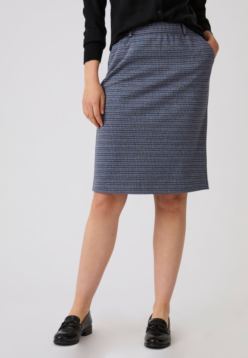 Damart - Rok van jacquard milanobreisel - Dames - Blauw - 38