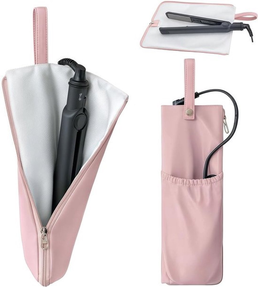 Reisopbergtas voor krultang en stijltang - Warmtebestendige tas voor haarstyling en accessoires