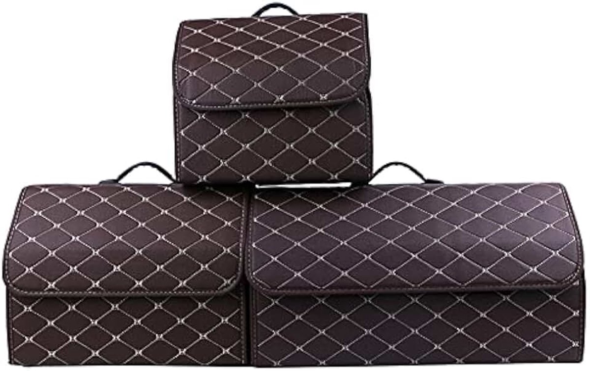 Kofferbaktas, boodschappentas, kofferbakorganizer, autotas, vouwmand, vouwtas, kofferbaktas (bruin, midden)