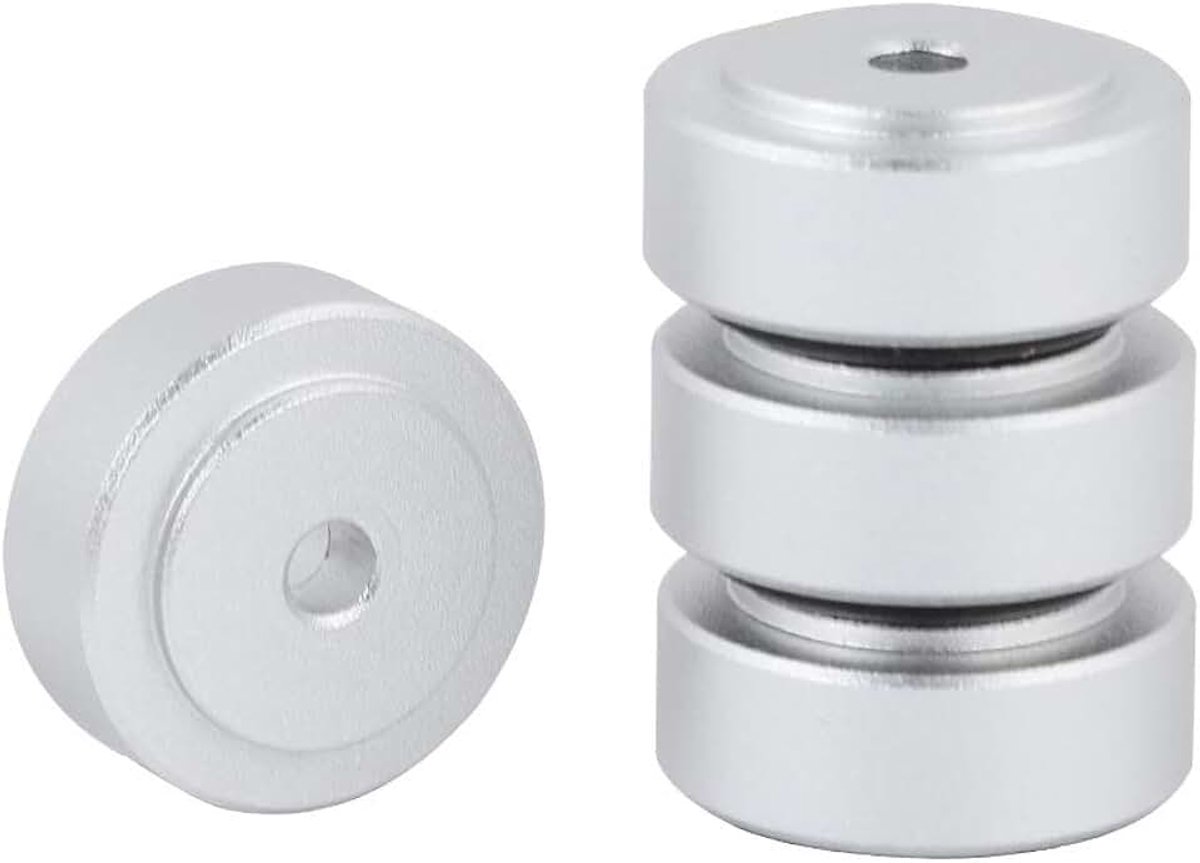 Voeten Versterker Voeten voor Aluminium Legering 4 Stuks 20 * 8Mm Aluminium Legering Versterker Voeten Schokdemper Versterker Pads Voeten Zwart (Zilver)