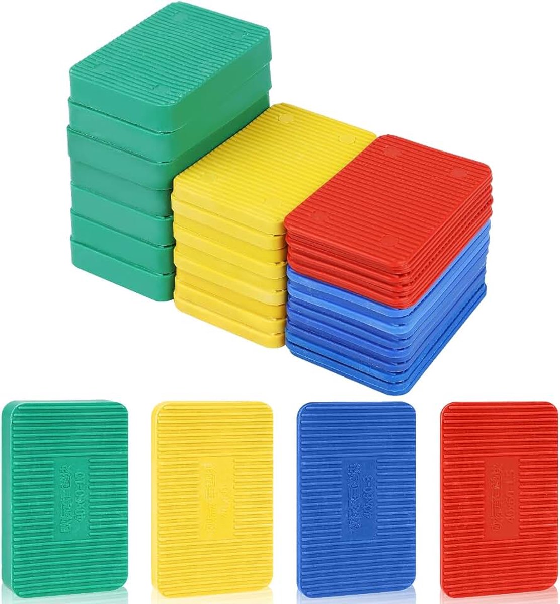 Onderlegplaten, Gemengd 1.5 mm-10 Platte Plastic Shims, 60 x 40mm Compensatie Kunststof Beglazing Afstandhouders voor Deuren Kozijninstallaties | Afstandschijven i