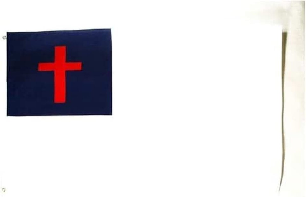 - Christian Religion Flag - 3x5 Ft - 100D Polyester Christianity Banner with Two Metal Grommets - Fade Resistant - Vivid Colors - 3' x 5' Feet - 150x90 Cm
