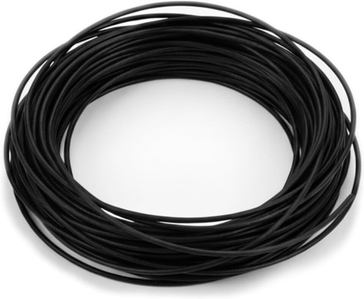 Koord 2mm 5 meter zwart - koeienhuid leer ronde ronde string voor armband ketting sieraden maken doe-het-zelf ambachten
