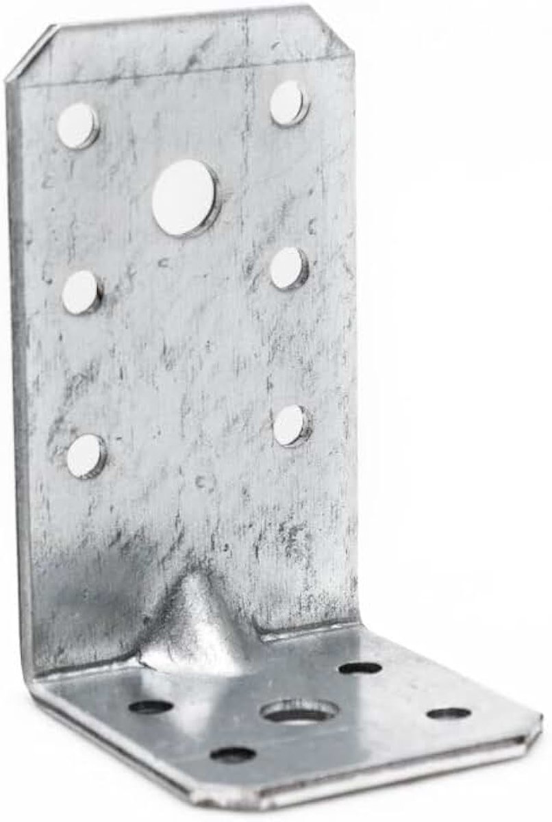 2 mm hoek met reliëf - 50 stuks houten verbindingsstukken hoek metaal 60 x 35 x 35 mm - metalen hoek balkverbinder klein - montagebeugel bouwhoek verzinkt stalen hoek