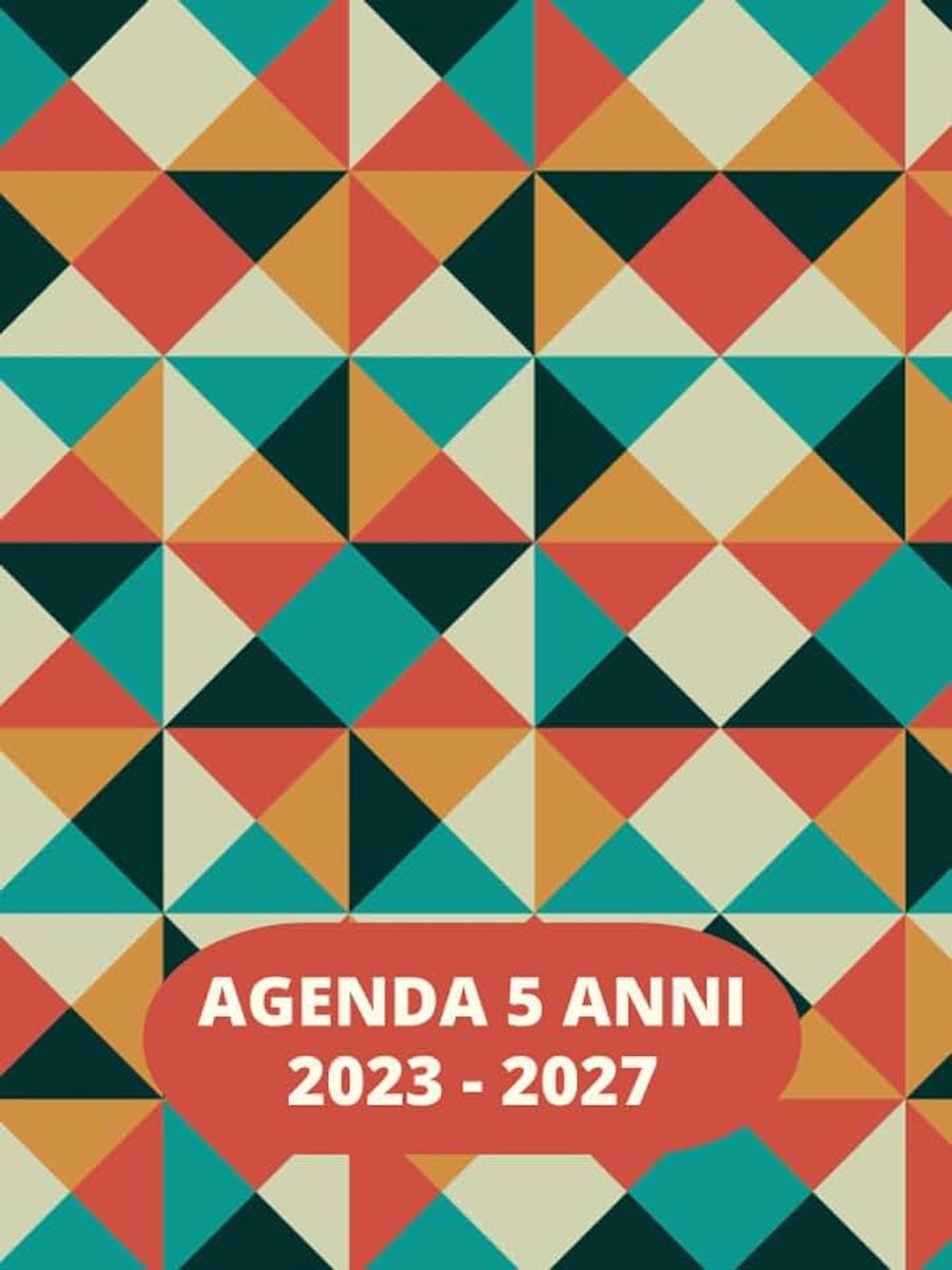 Astratto: Organizzatore Mensile Da Gennaio 23 A Dicembre 27 | Formato Grande A4 | Pianificatore Mensile Per 5 Anni | ... e Lista Password | Regalo Ideale Per Natale