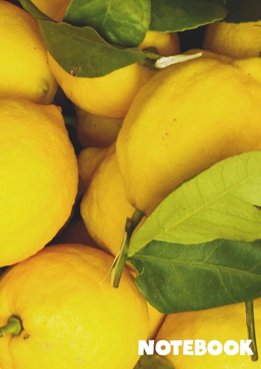 Lemon Notebook A4 – 120 Pages Lined Journal: Glossy Cover, Yellow Fruit Design