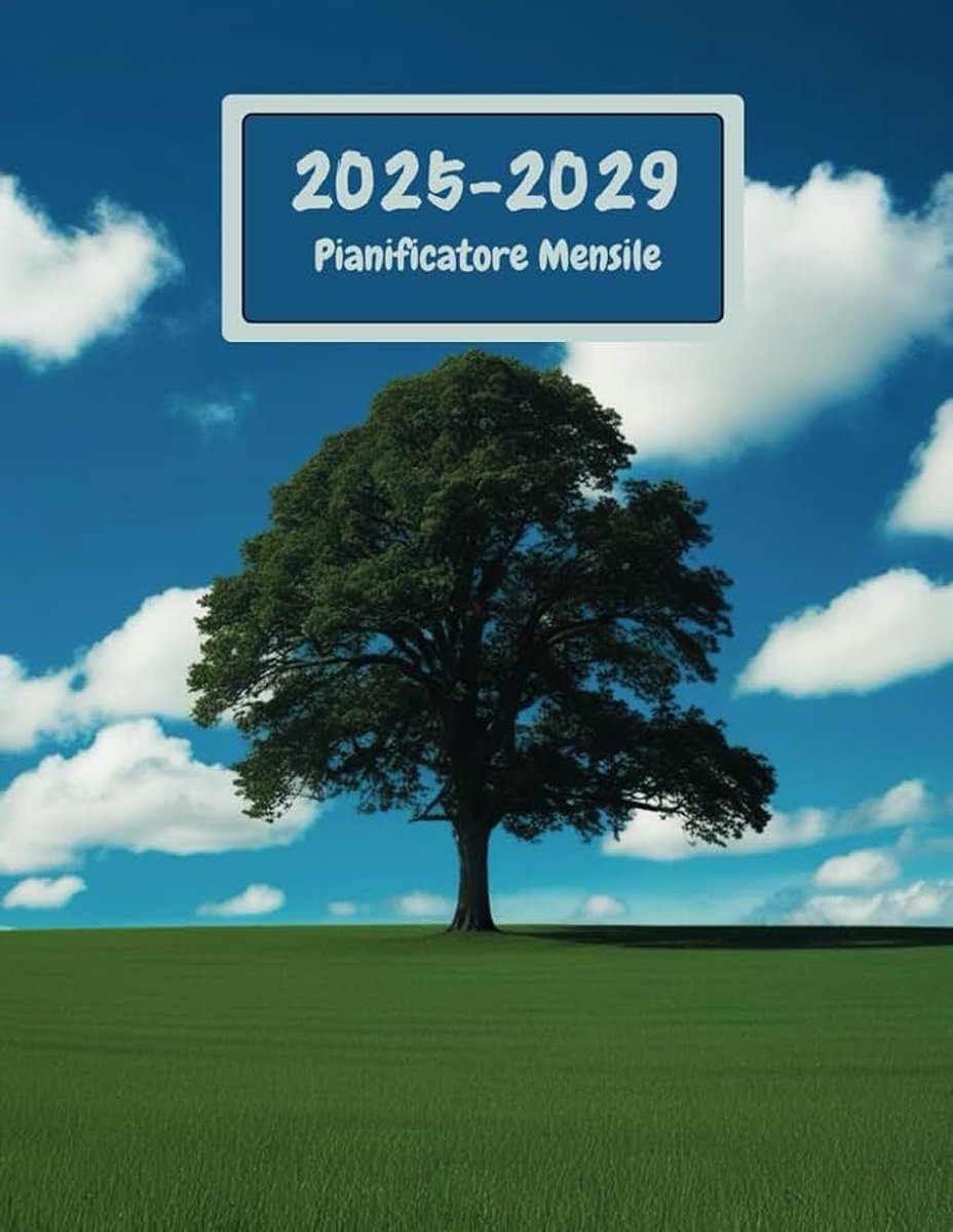 Pianificatore Mensile 2025-2029: Agenda Personale di 5 Anni per la Produttività con Schede e Note