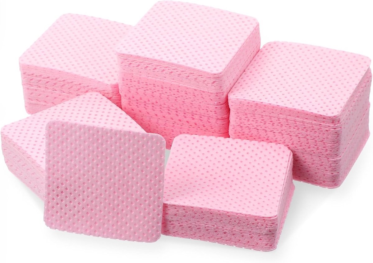 1000 stuks nagelcellen, wegwerpcelrollen voor nagels, 5 cm | Zelletten voor gelnagels, pluisvrij, zachte pluisvrije nageldoekjes voor het verwijderen van lippenstift en nagellak (roze)