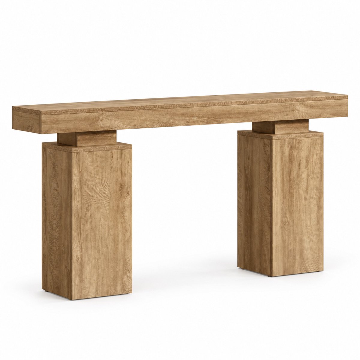 DMG Supply Consoletafel - Smal - Houtlook - 160 x 30 x 85 cm - Lichtbruin - MDF