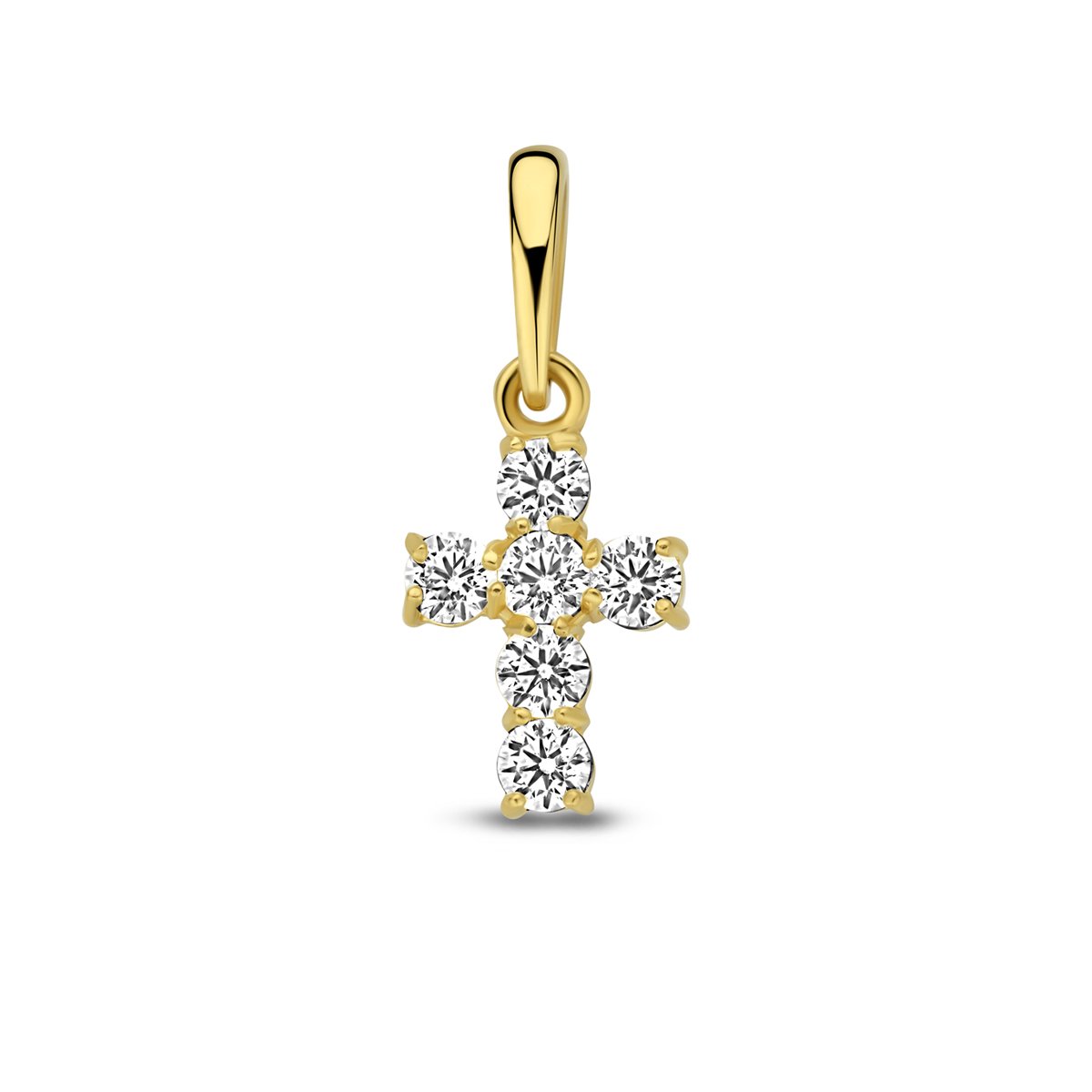 The Jewelry Collection Hanger Kruis Zirkonia - Goud