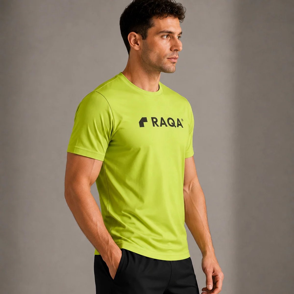 Raqa ® Padel Shirt - Veloz - Sportshirt - Tennis shirt - Fitness shirt - Heren - Sneldrogend Sportshirt - Ademend - Lichtgewicht - XL - Fluor Geel