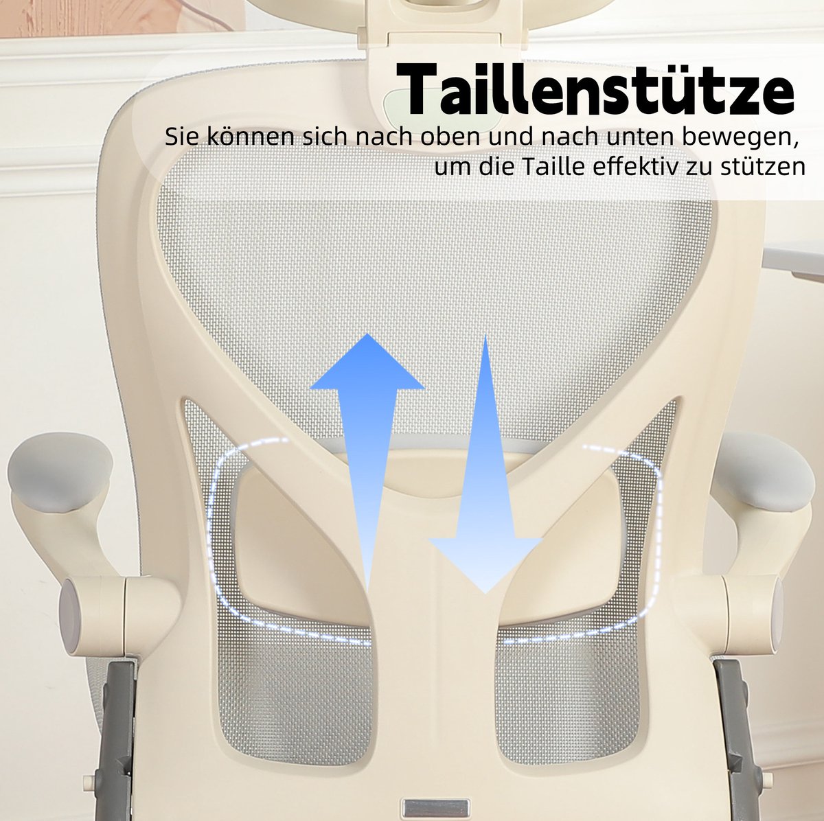 Ergonomische Bureaustoel 67 cm - Opklapbaar Met Lendensteun, 3D Hoofdsteun En Voetensteun - Werk, Studie En Gamen - Schuim Grijs