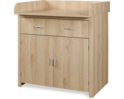 Luiercommode Starler met verschoonblad 104x96x77 cm eikenkleurig (en.casa)