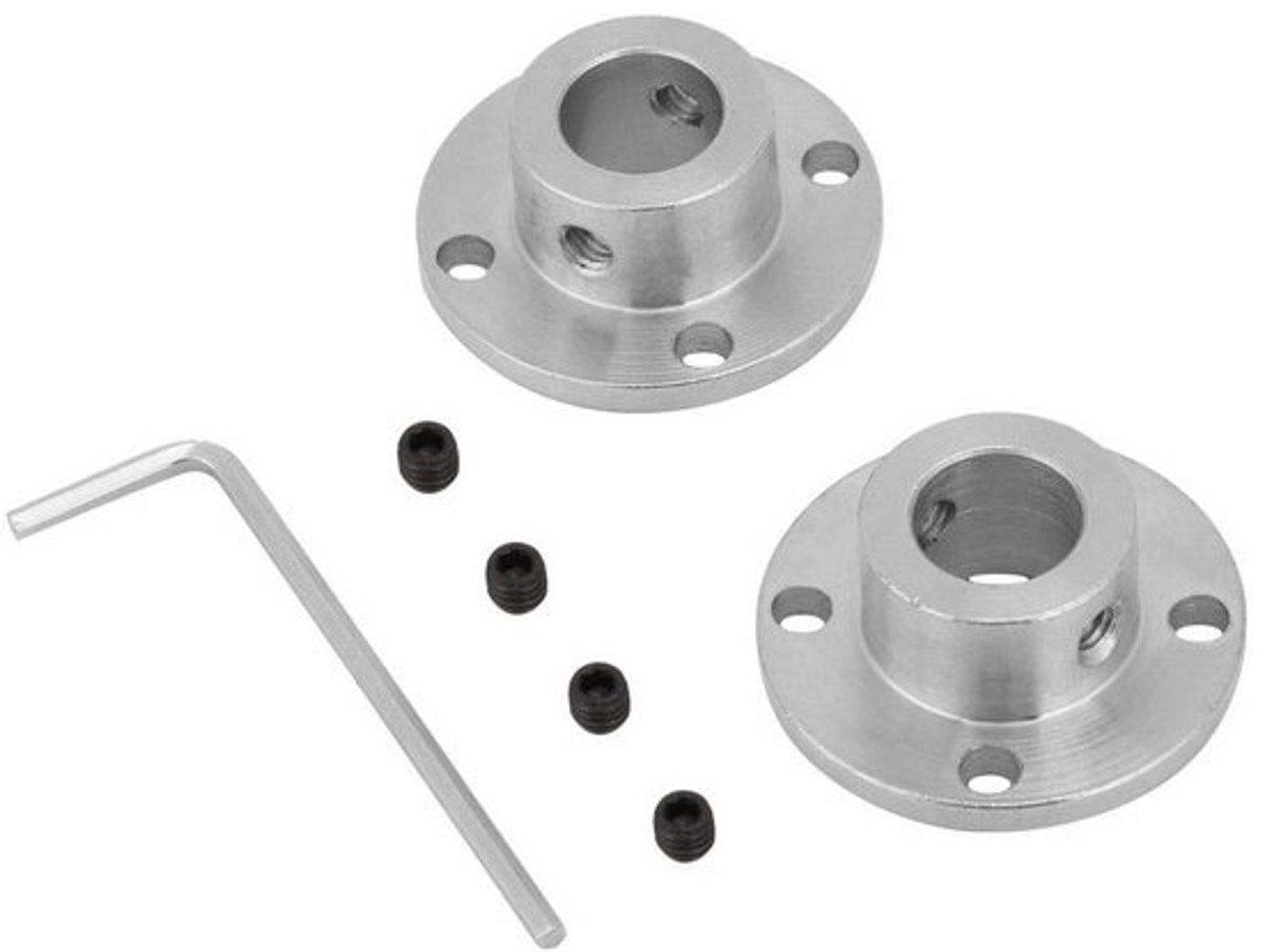 Rigid Flange Clutch Motor Shaft Connector 2pcs - M4, ID 12mm, OD 18mm, Voor Motoren en Aandrijfsystemen