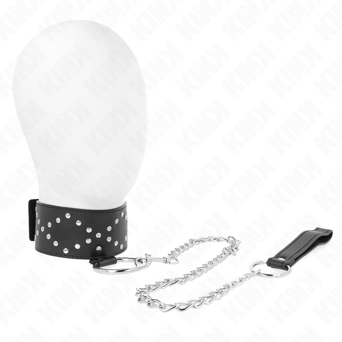 Halsband met Leash en Zilveren Studs