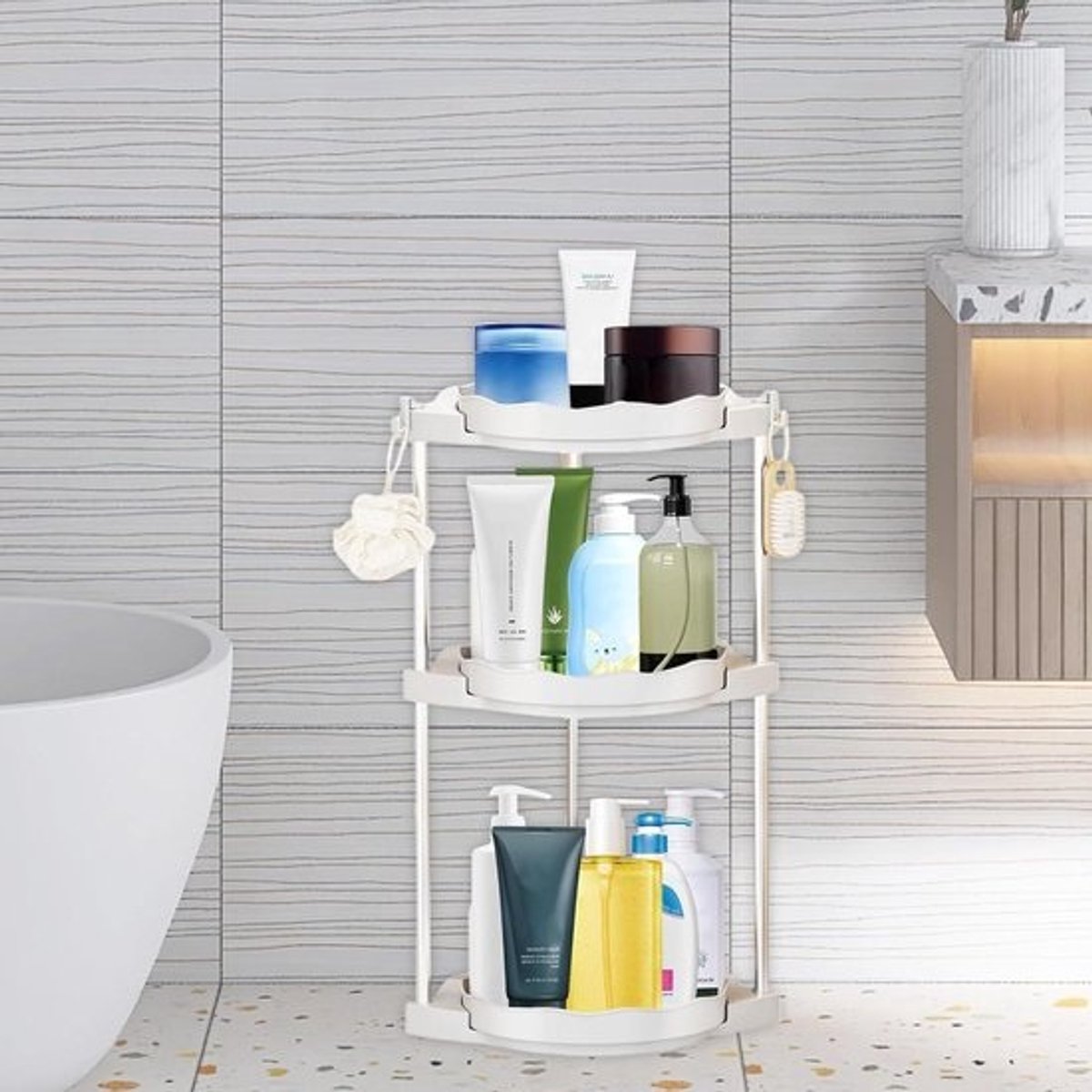 3-niveaus draaibare make-uporganizer - 360 graden draaibare opbergbox voor parfum, make-upkwasten en crèmes