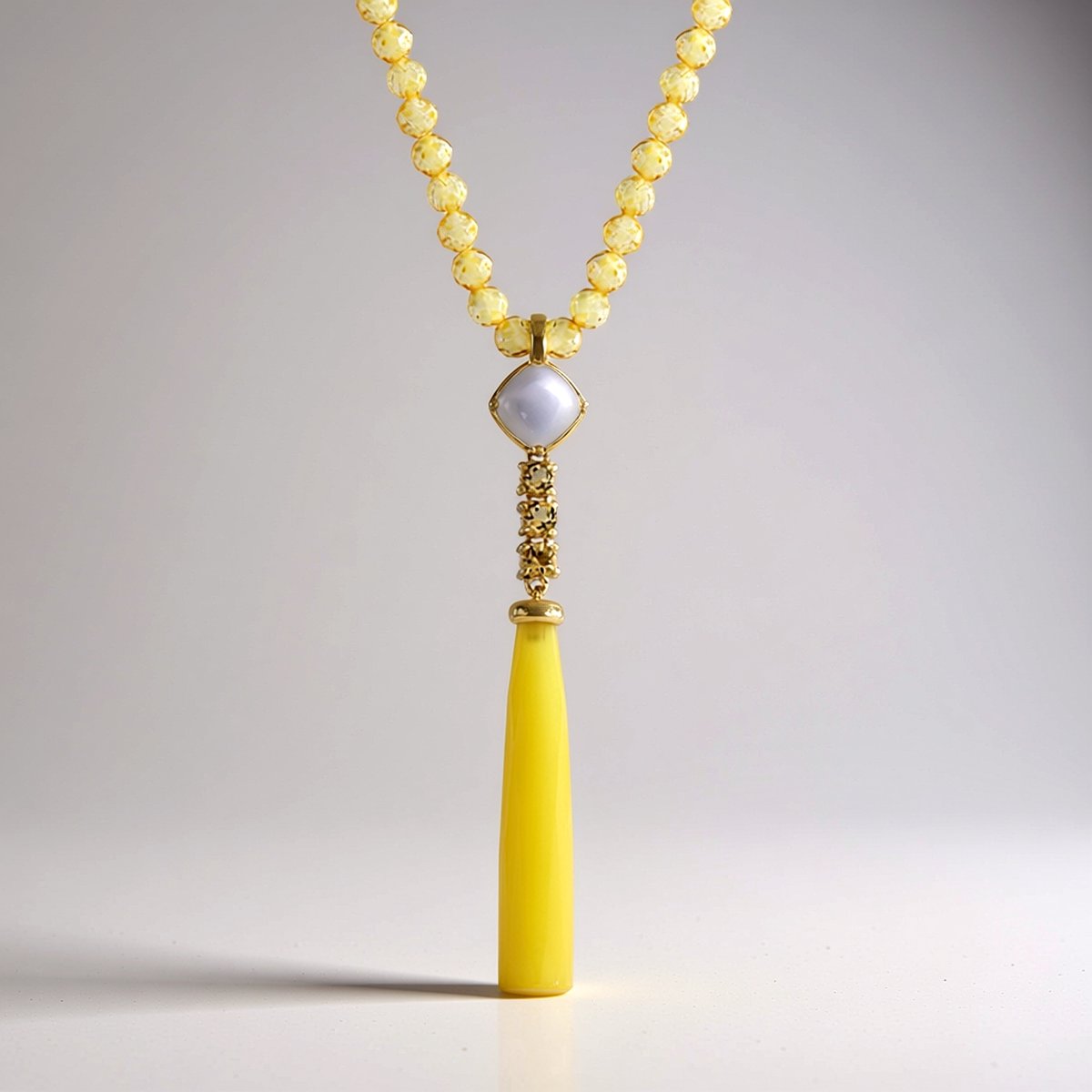 Cavill - Zilveren Halsketting - 925 Sterling Zilver Verguld - Gele Chalcedoon 8,55 ct - Maansteen & Citrien Accenten - Elegante Damesketting