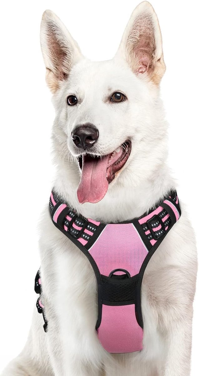Hondentuig No Pull, Harnas voor Grote Honden, Roze XL